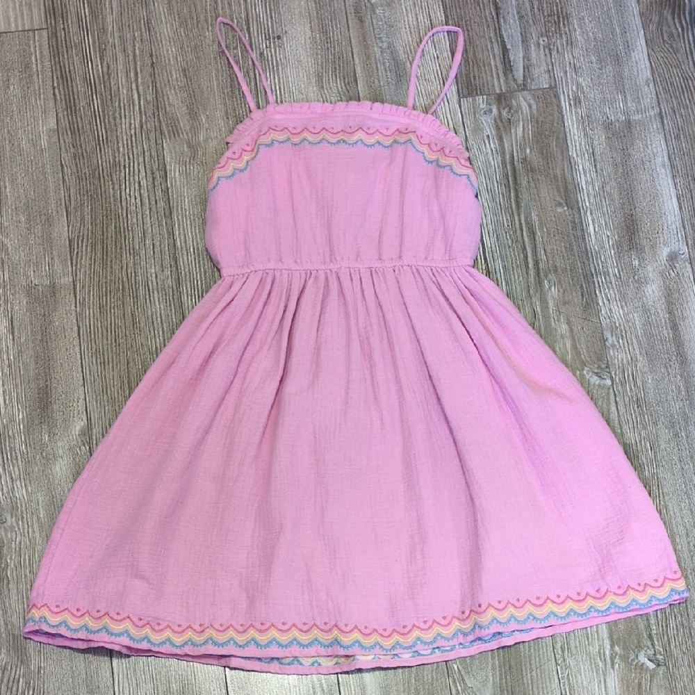 Japna Girls Pink Dress with Scalloped Trim 12 NWT